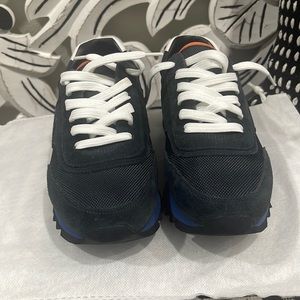 Tory Burch Blue Suede And Nylon Sawtooth Sneaker